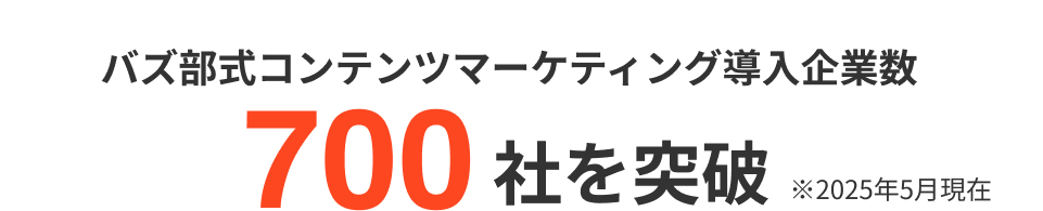 バズ部式コンテンツマーケティング導入企業数700社を突破