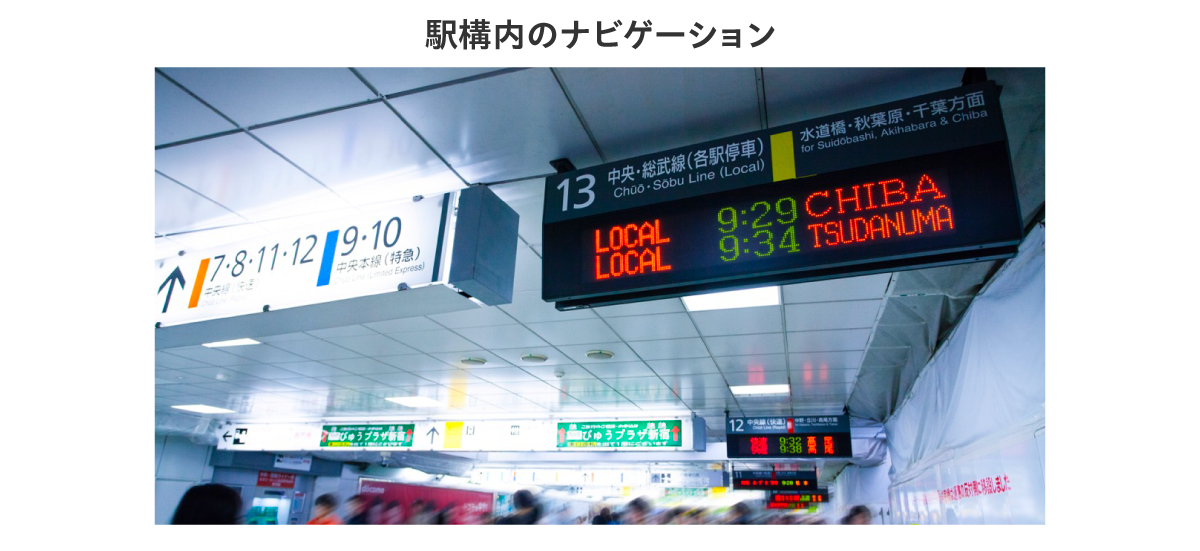 駅構内のナビゲーション