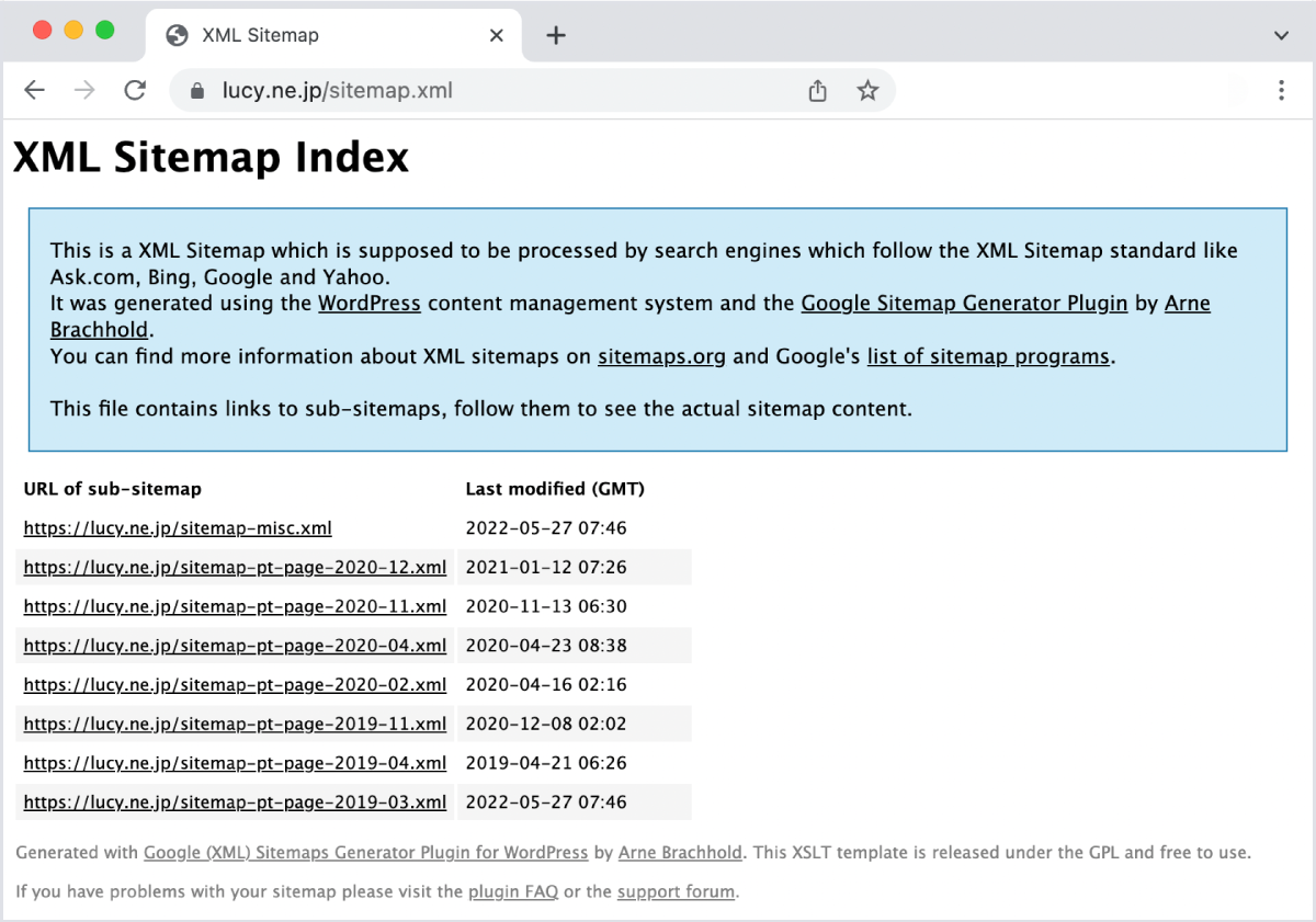 XML Sitemap Index