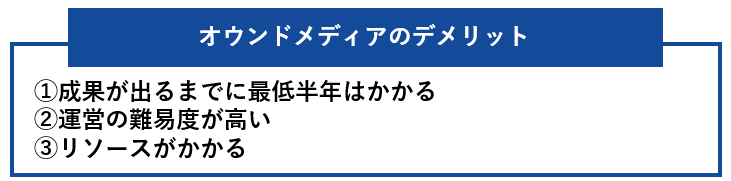 オウンドメディアのデメリット