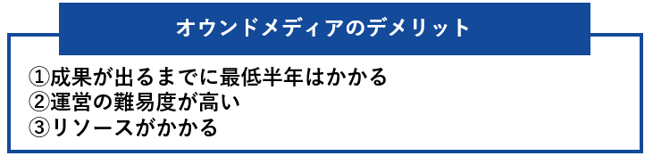 オウンドメディアのデメリット