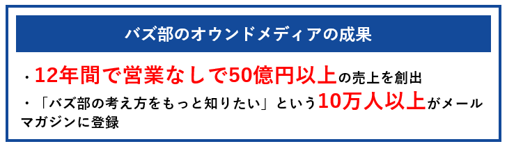 バズ部のオウンドメディアの成果