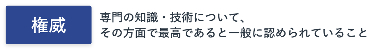 専門の知識・技術について、その方面で最高であると一般に認められていること