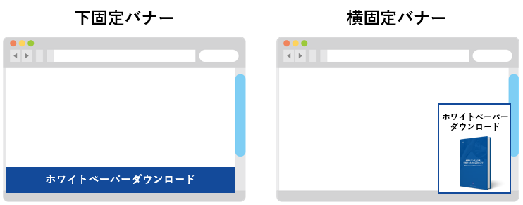 下固定バナーもしくは横固定バナー