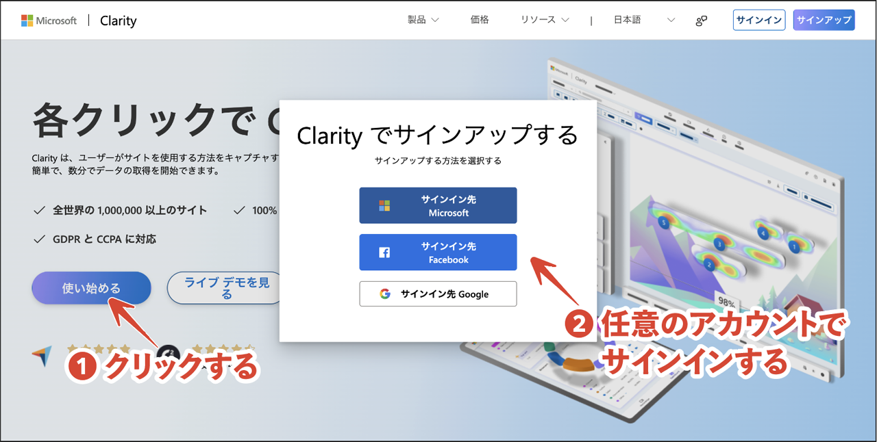 サインアップ方法選択